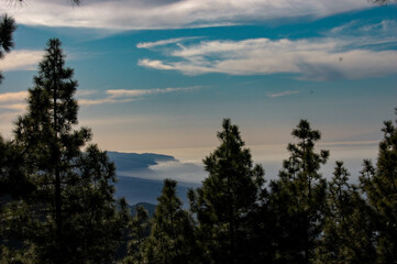 sunset over the island