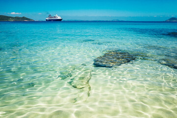 Azeda Beach, or Bite Beach, Praia Azeda, a idilic beach with clear and calm waters, in Buzios, Rio...