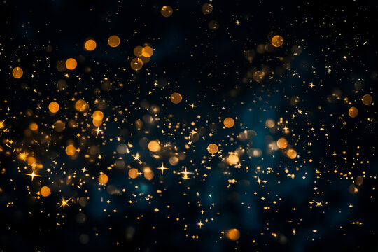 The image of blurred glowing spots on a dark background can be successfully utilized in New Year's and other festive event designs. Its mysterious atmosphere will give a unique 
