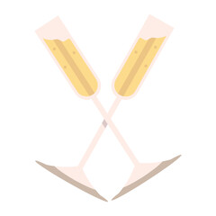 champagne glasses crossed