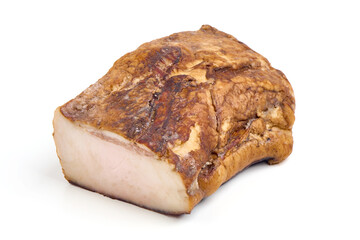 Smoked Pork meat, isolated on white background.