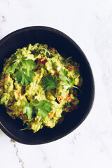 Bowl of guacamole. Healthy spread from Mexican cuisine