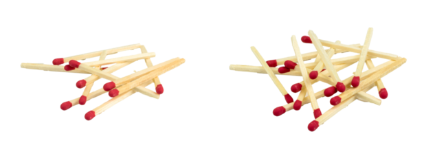 matches on a white background