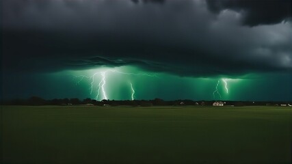 lightning in the field enlarge lightening A dark and stormy sky  on a green landscape dark stormy sky huge