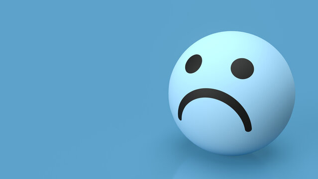 The sad emotion on Ball for Blue Monday concept 3d rendering