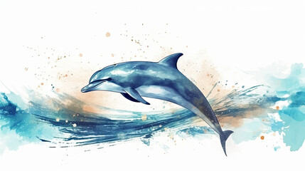 dolphin jumping out of water spirit animal shamanism - by generative ai