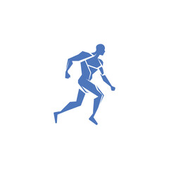 Fototapeta na wymiar Running man silhouette