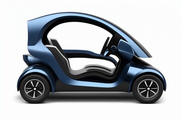 a brand-less generic concept car. Modern electric car on a white background with a shadow. 