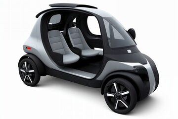 a brand-less generic concept car. Modern electric car on a white background. Concept of ecological transport.
