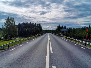 Fototapeta na wymiar road to the mountains , image taken in sweden, scandinavia, , europe