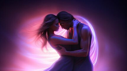 pink sensual romance spiritual tantra soulmate twin flame kiss valentine - by 