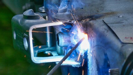welder at work, photo as a background , welding background, welder at work - 674136338