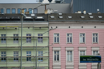 building in the city , image taken in stettin szczecin west poland, europe - obrazy, fototapety, plakaty