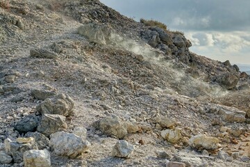 rocks on the beach , image taken in Follonica, grosseto, tuscany, italy , larderello desert - 674139708