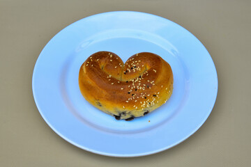 Turkish pastry product , tasty pogaca. Turkish Pastries; pogaca, borek, acma, ay coregi at patisserie showcase.