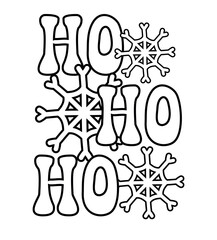 Vector groovy Christmas Santa ho ho ho lettering isolated on white background