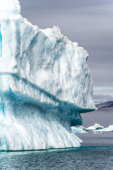 arctic icebergs in arctic ocean in greenland - obrazy, fototapety, plakaty