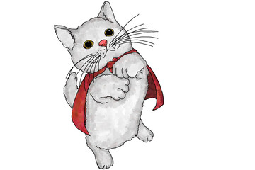 Animal - Pet - Adorable Cat - Kitten - Kitty Watercolor illustration