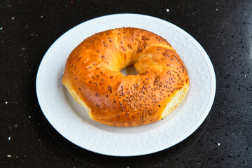 Turkish pastry product , tasty pogaca. Turkish Pastries; pogaca, borek, acma, ay coregi at patisserie showcase.