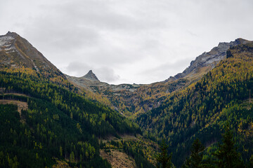 mountain landscape in the austrian alps at badgastein