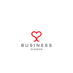 Love heart connection link Business digital t abstract flat minimal modern round circle geomatic international typography nature health Finacial education people energy logo design brand identity 