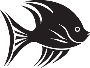 Black Angelfish Icon Graceful Vector Design Majestic Angelfish Logo Black Vector Brilliance