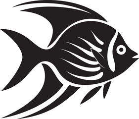 Angelfish Iconography Black Logo Mastery Vector Artistry Angelfish Black Logo Elegance