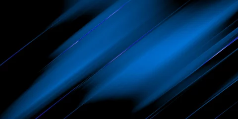 Keuken foto achterwand abstract light blue motion modern wave curve luxury futuristic gradient pattern with blue glowing stripe line texture on dark black © Aleksandar