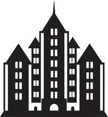Majestic Apartment Complex Black Logo Brilliance Black and Bold Apartment Building Vector Icon