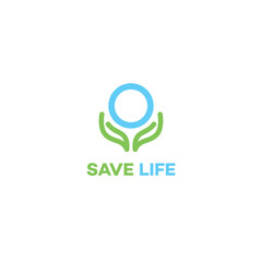 Health and medical care green logo design 