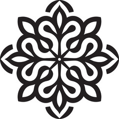 Intricate Floral Design Arabic Tiles in Vector Arabic Elegance Revealed Black Floral Logo Icon