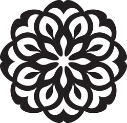 Elegant Arabic Floral Patterns Logo Design in Black Intricate Emblem Arabic Floral Tiles in Vector