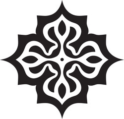 Intricate Arabic Artistry Unveiled Floral Tiles Iconic Middle Eastern Elegance Black Floral Emblem