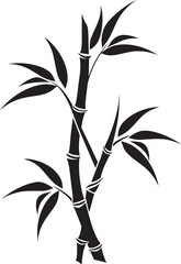 Natural Tranquility Bamboo in Black Vector Icon Black Beauty in Botanical Art Bamboo Logo Design