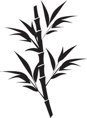 Bamboo Logo Mastery Black Emblem with Tranquil Design Botanical Excellence Black Bamboo Plant in Vector