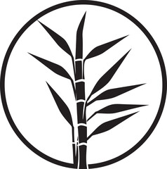 Obraz premium Tranquil Serenity in Black Bamboo Emblem Black Beauty in Botanical Artistry Bamboo Logo