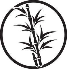 Natural Beauty in Black Bamboo Logo Zen Inspired Botanical Design Black Logo with Bamboo Plant