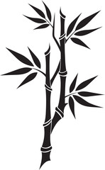Zen Garden Inspiration Black Bamboo Logo Zen Logo Mastery in Black Elegant Emblem with Bamboo Plant