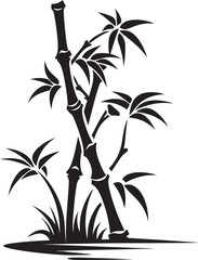 Bamboo Logo Mastery with Black Beauty Botanical Excellence in Black Natural Symmetry in Black Iconic Bamboo Emblem