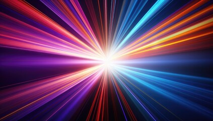 Obraz premium colorful light track lines Generative AI