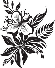 Vector Artistry Exotic Floral Emblem in Black Tropical Elegance Black Logo Design with Floral Icon