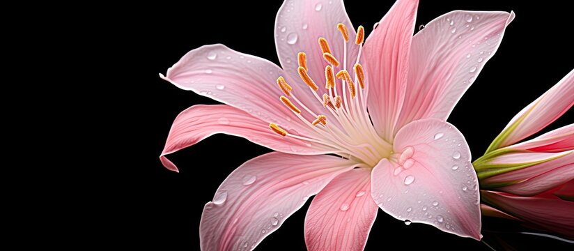 A flower known as pink rain lily Zephyranthas sp