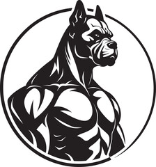 Vector Artistry Redefined Sporting Boxer Dog Emblem Sporty Spirit Unveiled Black Logo with Boxer Mascot