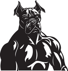 Vector Artistry Redefined Sporting Boxer Dog Emblem Sporty Spirit Unveiled Black Logo with Boxer Mascot