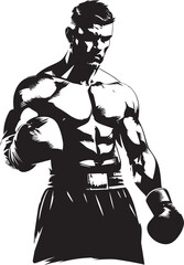 Mighty Moves Vector Icon in Black Vector Artistry Powerful Boxing Emblem in Black