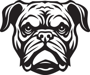 Elegant Black Logo Bulldog Design Vector Icon Vector Artistry Bulldog Emblem in Black