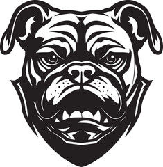 Bulldog Power Black Logo Design with Icon Black and Bold Bulldog Vector Icon