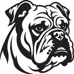 Black and Bold Bulldog Vector Icon Iconic Strength Black Logo with Bulldog
