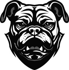 Vector Artistry Bulldog Emblem in Black Bulldog Power Black Logo Design with Icon