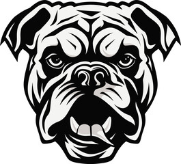 Black Beauty Bulldog Logo Mastery Exquisite Dog Art Bulldog in Black Vector